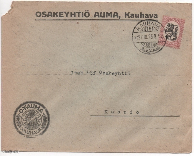 Firmakuori Kauhava Osakeyhtiö Auma 1925