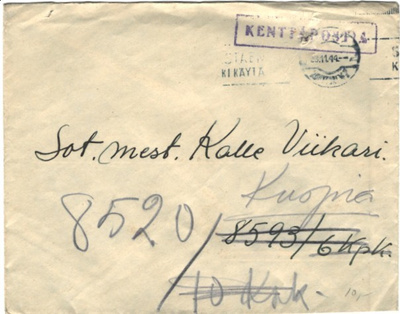KENTTÄPOSTI 8523 HLe-Lv,24-8520erillinen lento.r 2