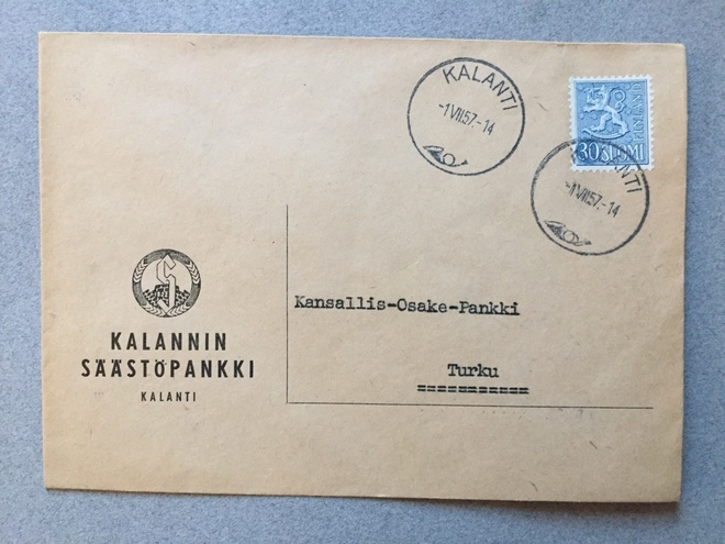 Firmakuori Kalannin Säästöpankki 1957
