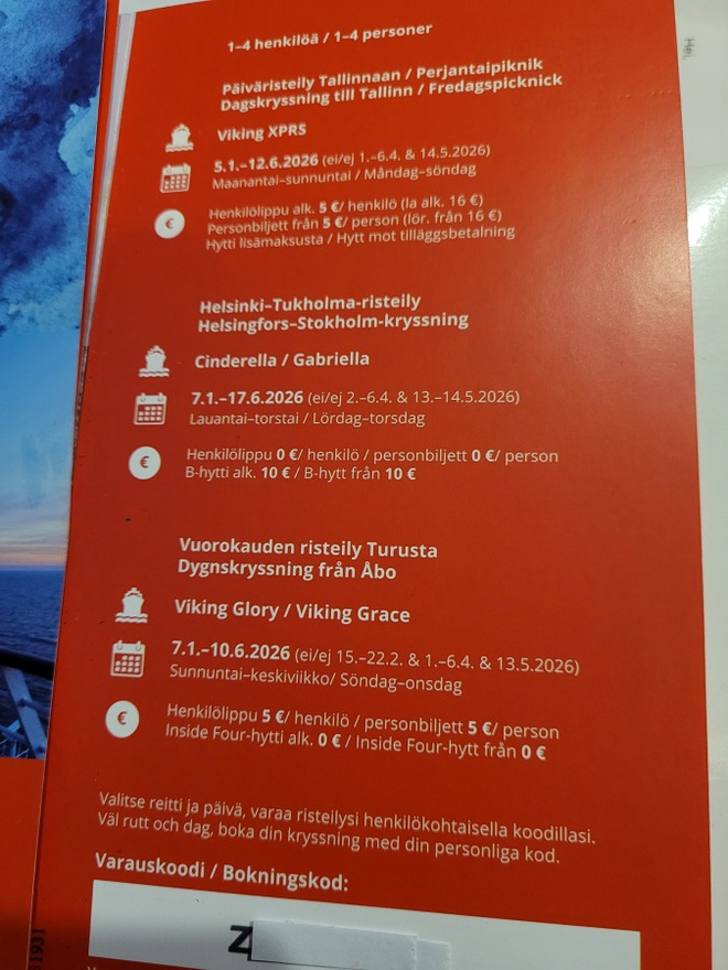 VL etuseteli Hki-Sto, Hki-Tal, Turku-Sto jopa17.6.26 saakka