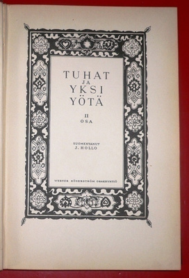J. Hollo : Tuhat ja yksi yötä II osa 1930 1.p.