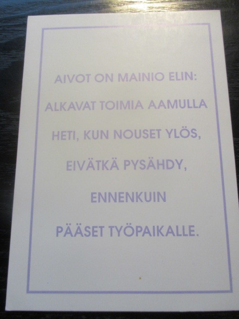 HAUSKA MIETELMÄKORTTI, KULKEMATON