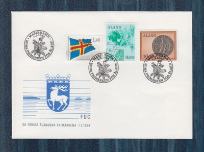 FDC Åland Mariehamn 1.3.1984 Lape 4,5 ja 6
