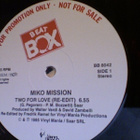 MIKO MISSION :: TWO FOR LOVE :: VINYYLI MAXI 12" PROMO 1985 - pikkukuva 2
