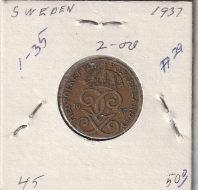 SWEDEN 2 ÖRE 1937  (KO-303)