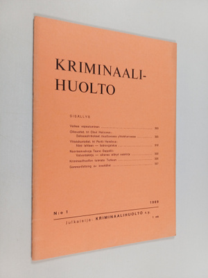 Kriminaalihuolto N:o 1/1969