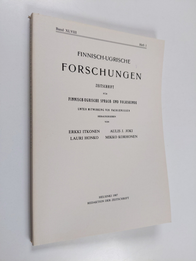 Finnisch-ugrische Forschungen Band 48 Heft 1 : Zeitschrif...