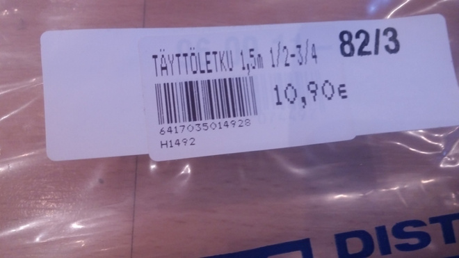 Pesukoneen poistovesiletku 1,5M
