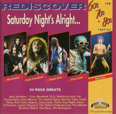 REDISCOVER, 24 ROCK GREATS 1967-1987 (2-CD), ks. kappaleet