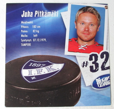 Juha Pitkämäki kiekkojuustokortti HIFK
