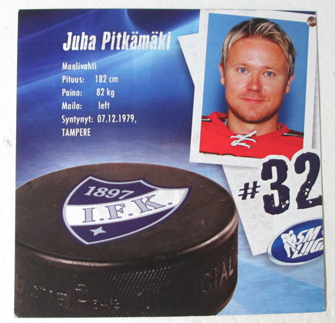Juha Pitkämäki kiekkojuustokortti HIFK