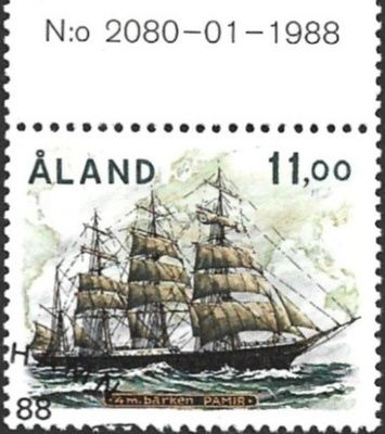 Ål 1988 Purjelaivoja 11,00 mk välilöpari numero EPL Lape 030