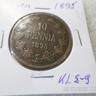 10 penniä 1895 kl 8-9 tasaisesti patinoitunut, - pikkukuva 5