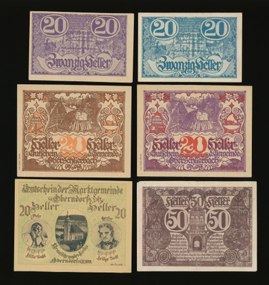 Itävalta Notgeld 6 kpl, erä 35