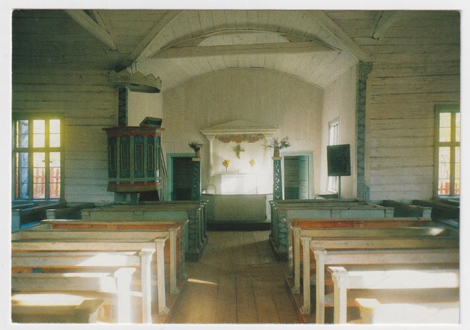 Inari: Piepaljärven erämaakirkko - sisäkuva