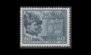 Norja 332 ** Postilaitos 300v 60 öre (1947)