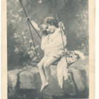 Tyttönen keinussa - Carte Postale, kulk. 1902 - pikkukuva 1