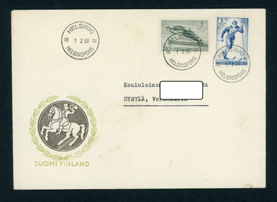 FDC 1958 F.I.S. Hiihdon MM-kilpailut Lahdessa + tuloleima