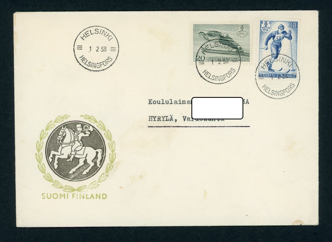 FDC 1958 F.I.S. Hiihdon MM-kilpailut Lahdessa + tuloleima