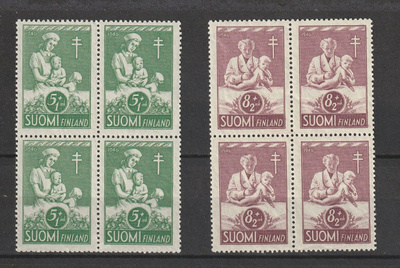 1946 Tuberkuloosi merkit leimaamattomina neliöinä
