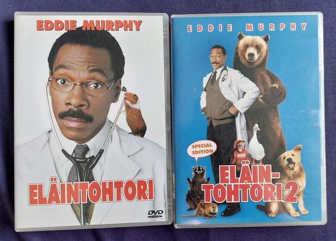 Eläintohtori 1 & 2, Eddie Murphy,DVD, sis. postikulut