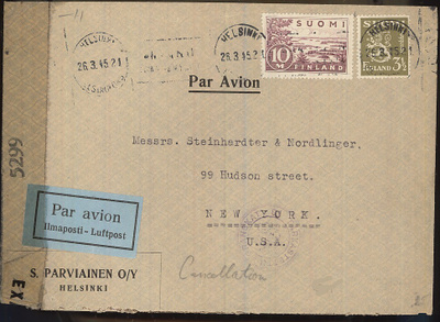 M30  lentokirje USAhan 26.3.45