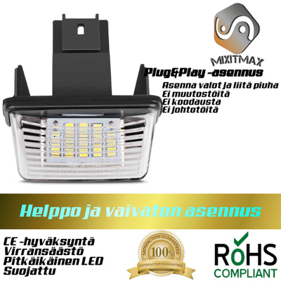 Citroen LED rekisterikilven valot — kirkkaan valkoinen 600