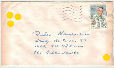 1980 Eurooppa 1,30 mk kirje Hollantiin