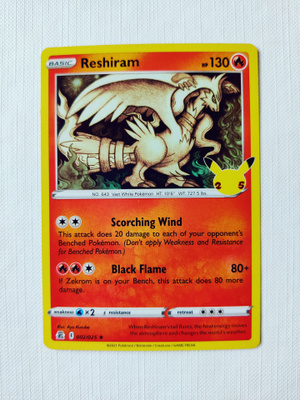 Reshiram 002/025 Celebrations 25th Anniversary Holo Rare
