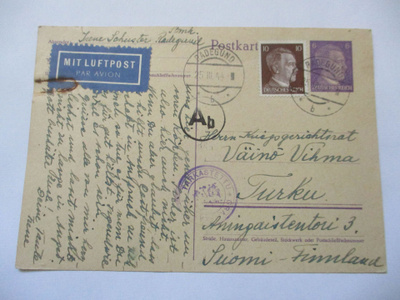 1944 Saksa lentoehiö os kriegsgerichtsrat Valve Turkuun