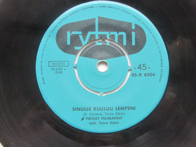 Pirteät Pelimannit: Sinulle kuuluu lempeni 7" single