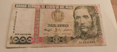 Peru 1000 intis 1988