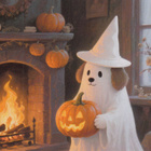 Halloween koiralla haamupuku - pikkukuva 1