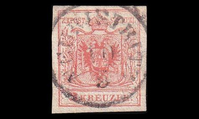 Itävalta 3_Y o Vaakuna 3 Kr NEUBISTRITZ (1850)