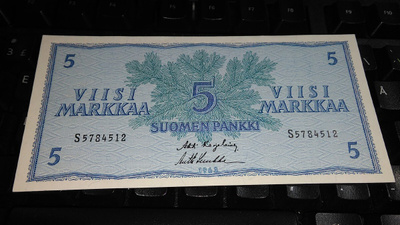 Finland Suomi 5mk 1963 ilm.litt. XF+