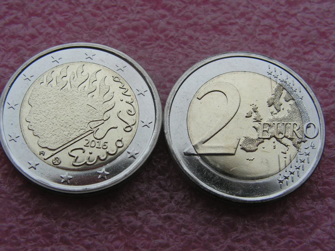 Suomi 2016 2 € Eino Leino UNC