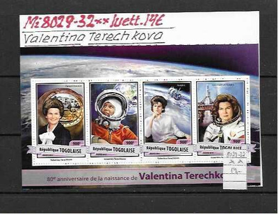 AVARUUS TOGOLAISE Mi 8029-32**luett. 14€ V.TERECHKOVA