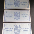 Suomi 5 Markan Seteleitä 1963 3 kpl - pikkukuva 2