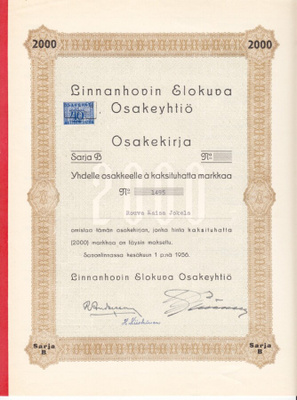 OKK 1956 Linnanhovin Elokuva Oy, Savonlinna osakekirja