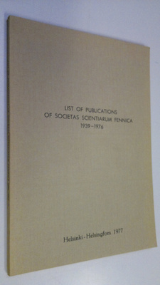 Hans Stenbäck : List of publications of Societas scientia...