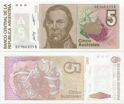 Argentiina 5 Australes v.1985 (P-324b) UNC