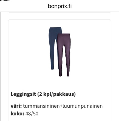 4 Legginsit (Bonprix) koko 48/50 (XL)