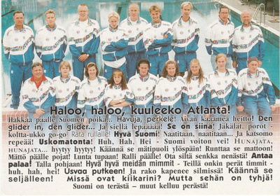 Postikortti ATLANTA OLYMPIAJOUKKUETTA