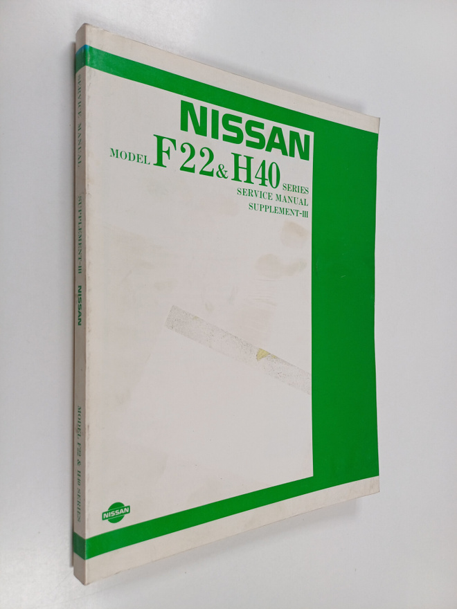Nissan Model F22 & H40 series : service manual supplement-3