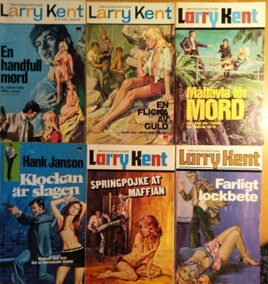 Larry Kent, Hank Janson, Carter Brown, Jaguar: 13 RUOTSIKSI!