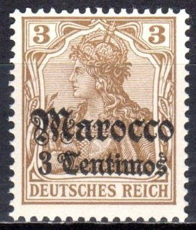 (SA0920) GERMAN POST OFFICES IN MOROCCO 1905 (3 C. on 3 Pf.)