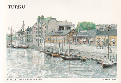 Turku , Aurajoki, Ylempi satama v 1910 b475