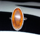 Vintage desing Venäläinen Hopea Meripihka sormus Amber 875 - pikkukuva 1