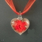 975 .. Kaunis Sydän Lampwork Taidelasi .. Kaulakoru - pikkukuva 5