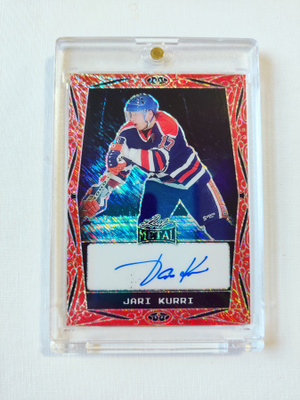 Jari Kurri - 23-24 Leaf Metal Red Autograph /6